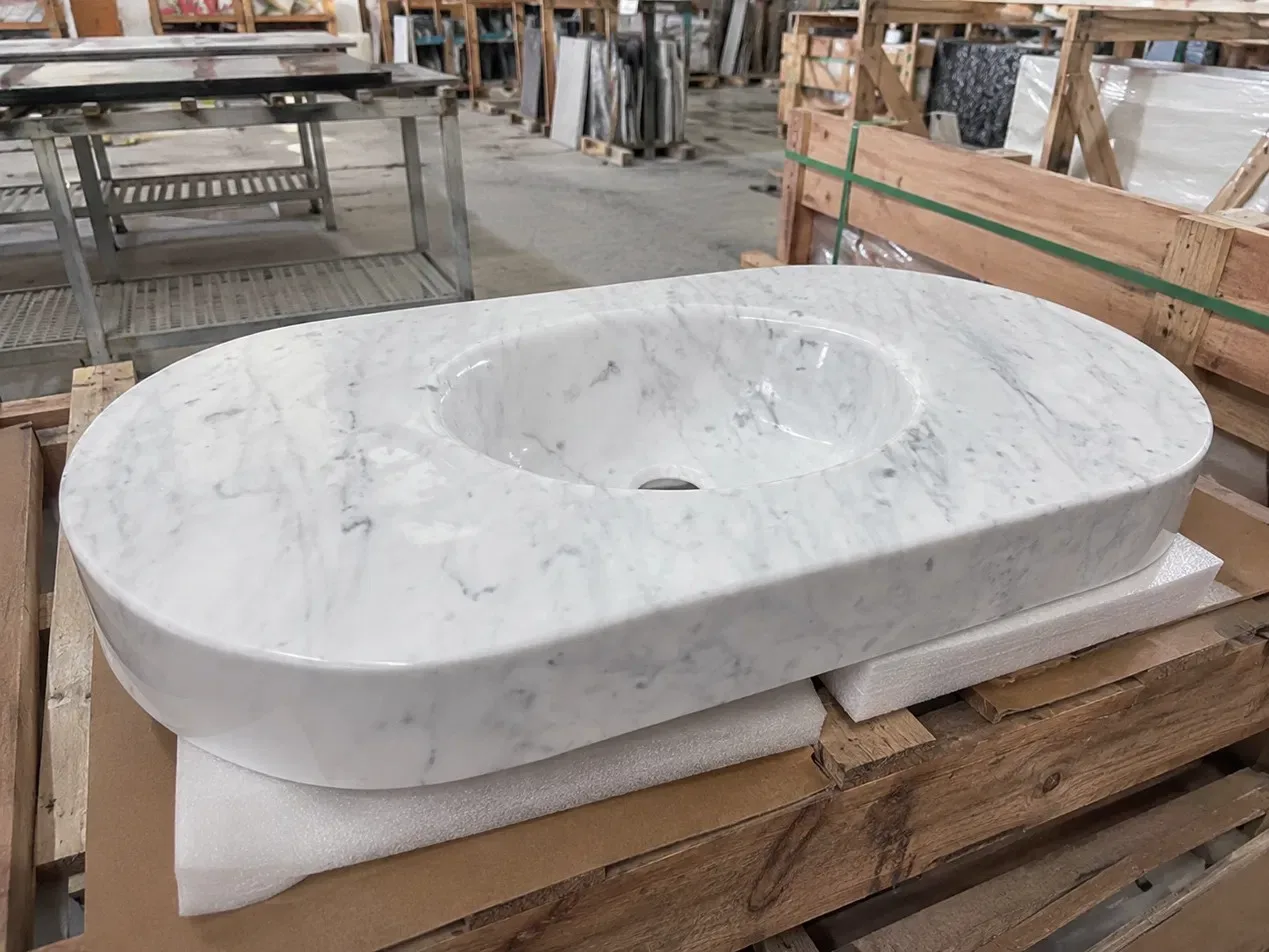 Bespoke marble basin completed in the Stone Artisan workshop