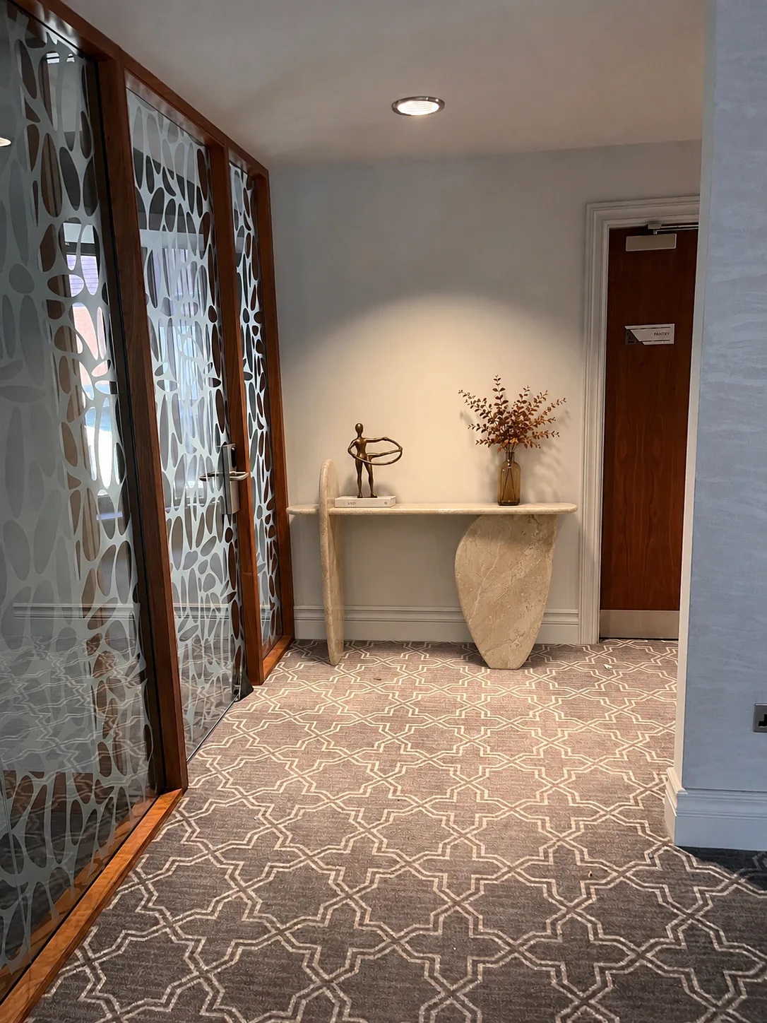 Organic marble console at P4 Fertility Clinic